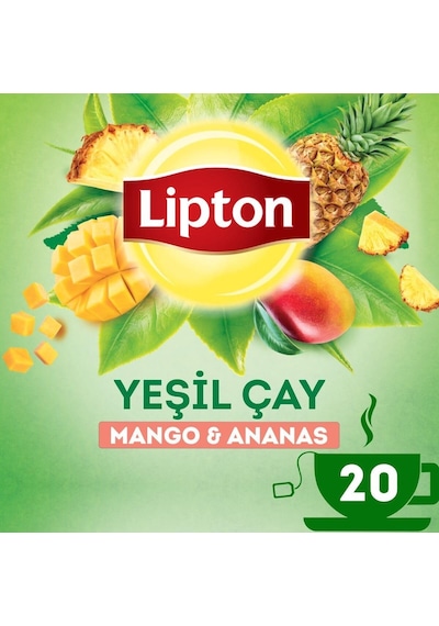 Lipton Mango Ve Ananaslı Tropikal Bardak Poşet Yeşil Çay 20'li Paket