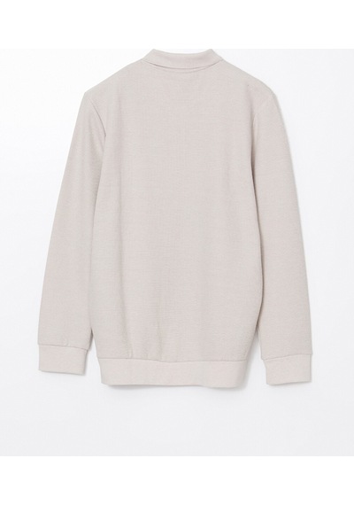 Lcwaıkıkı Classic Bej Polo Yaka Uzun Kollu Erkek Sweatshirt