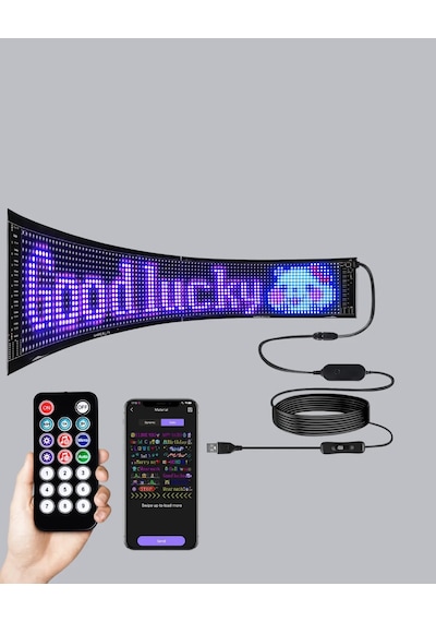 Rgb Led Panel Usb Güç Girişli, Gıf Ve Yazı Gösterimli Akıllı Ekran Diğer