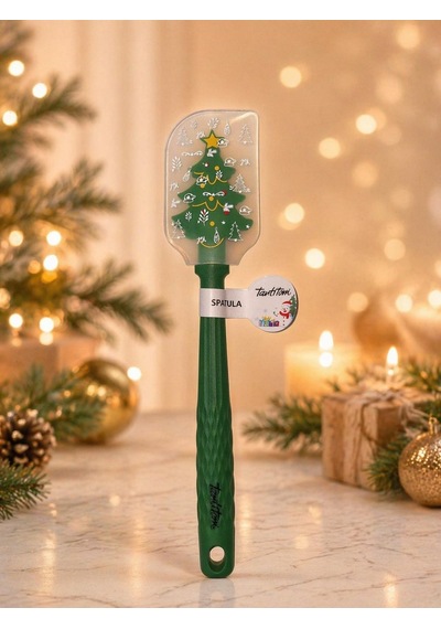 Tantitoni Silikonspatula 25.5cm Yılbaşı Ağaçlı Yeşil