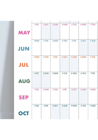 2027 Yıllık Planlayıcı Duvar Takvimi, 2027 Yıllık Duvar Takvimi, Rengarenk Minimalist Tasarım