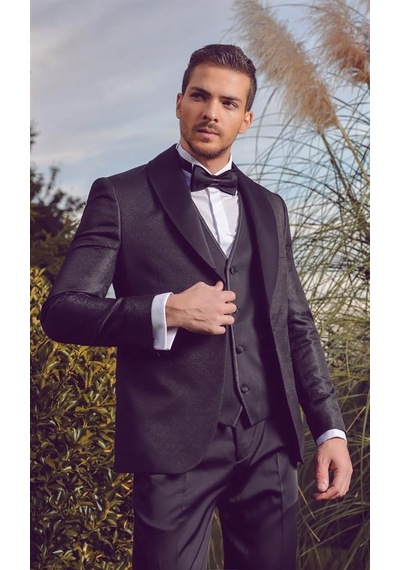 İmza Koyu Lacivert Desenli Armürlü Mono Yaka Astarlı Yelekli 6 Drop Slim Fit Dar Kesim Smokin Damatlık 1001220205-Koyu Lacivert İmza Koyu Lacivert Desenli Armürlü Mono Yaka Astarlı Yelekli 6 Drop Slim Fit Dar Kesim Smokin Damatlık 1001220205-Koyu Lacivert