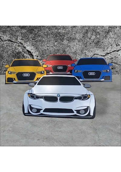 Bmw Araba Duvar Süsü Strafor Tablo Duvar Aksesuarı Strafor Tablo Beyaz