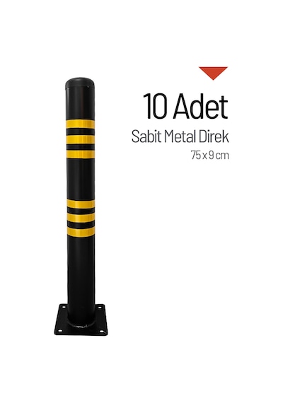 10'lu Sabit Metal Direk Seti, Metal Duba 75 X 9 Cm-3596