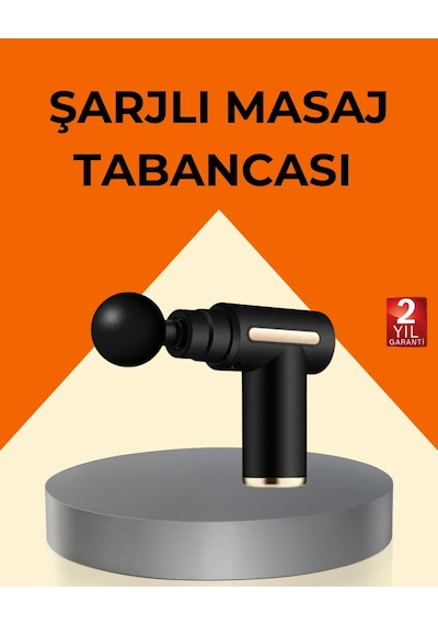 Şarjlı Kas Masaj Aleti 6 Kademe 4 Başlık Derin Doku Ems Titreşim Sporcu Masaj Tabancası Siyah 86512825