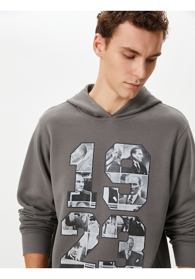 Koton Atatürk Baskılı Kapşonlu Sweatshirt 100.yıla Özel Antrasit 4wam70500mk Antrasit Koton Atatürk Baskılı Kapşonlu Sweatshirt 100.yıla Özel Antrasit 4wam70500mk Antrasit
