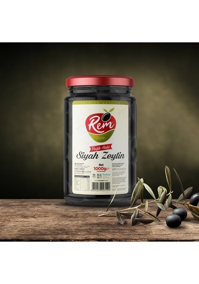 Rem Zeytin Siyah 1000gr Yağlı Sele 321-380 12'li Paket