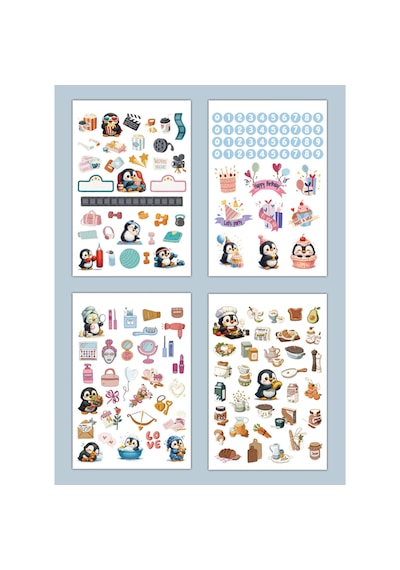 Mood Penguen Sticker Defteri Bullet Journal, Planner Nihilist Penguen Sticker Defteri
