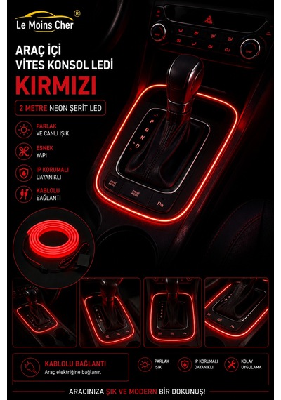 Ds Ds 7 Crossback Rivoli Araç İçi Torpido Ledi Kırmızı 2 Metre Neon Ip Şerit Led
