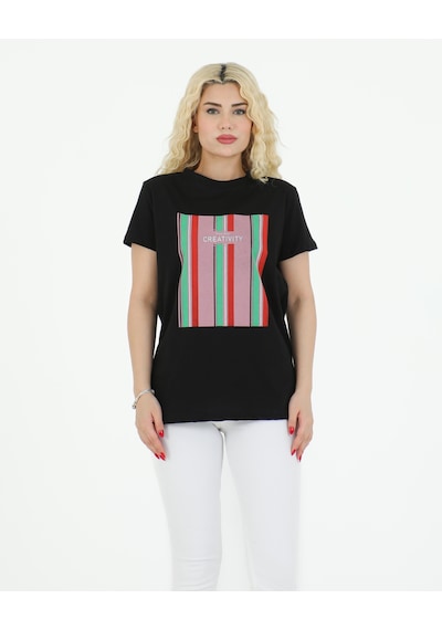 Sortie Collection Creativity Baskılı Tshirt Siyah