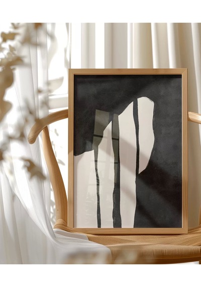 Çerçevesiz Poster Zebra Çizgileri İlhamlı Soyut Sanat