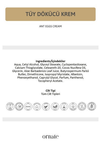 Karınca Yumurtası Tüy Dökücü Krem Unisex