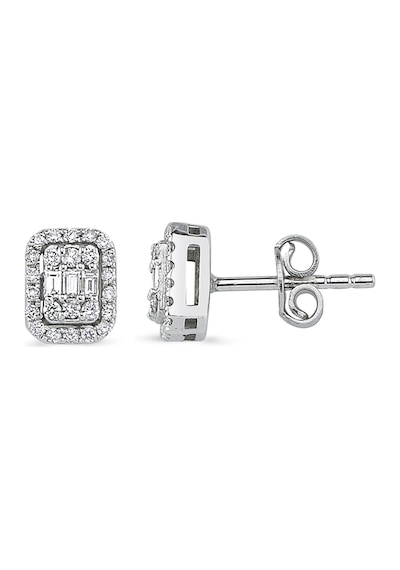Modern Tasarım 0.35 Ct Baget Kare Tektaş  Küpe