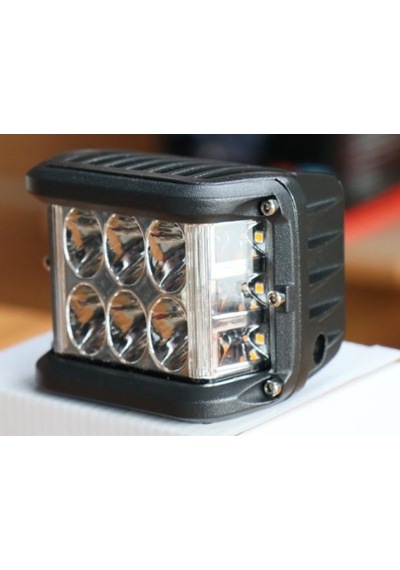 Off Road Motosiklet 45w 12 Led 10cm Beyaz Turuncu Çakarlı Kare Sis Farı Çalışma Lambası 2 Adet Sağ Sol
