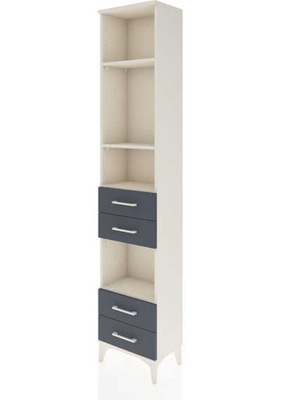 Arges Dolap 4 Raflı 4 Çekmeceli 44x30x221 Aytaşı-antrasit Aytaşı