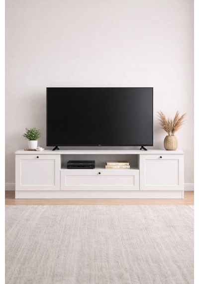 Terra Tv Ünitesi 160x46x35 Cm Beyaz - Modern Tasarım