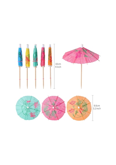 Vıp 12 Pcs Cocktaıl Umbrella 12 Adet Kokteyl Şemsiyesi Renkli Kokteyl Şemsiyesi Kokteyl Aksesuarları