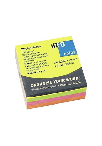 Info Notes 50x50 Mini Küp Karışık R. Postit 565839