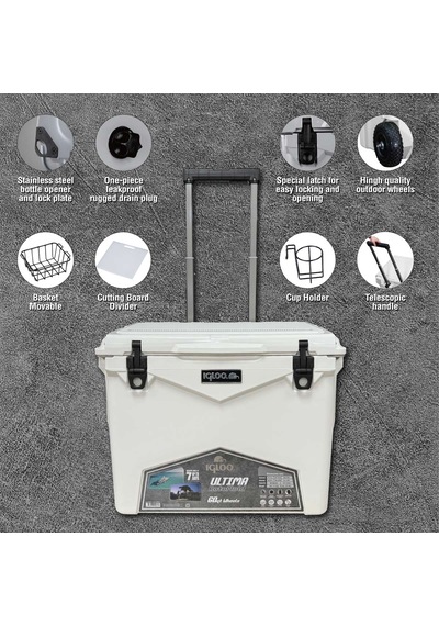 Igloo Ultima 60 Qt Tekerlekli Rotomold Buzluk 57 Litre Bej