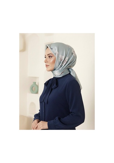 Bushu Çiçek Desenli Twill Eşarp Çok Renkli 21674245