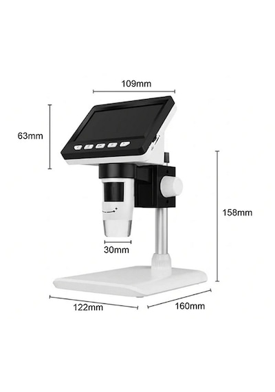 Ece Opto-edu Dijital Mikroskop Tamirci Mikroskobu Mini 4.3" Ips Lcd Ekran 1000x 1080p Büyütme