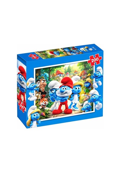 Şirinler 200 Parça Puzzle Yapboz Renkli Ve Eğlenceli Yüksek Baskı Kaliteli 33 X 48 Cm Puzzle