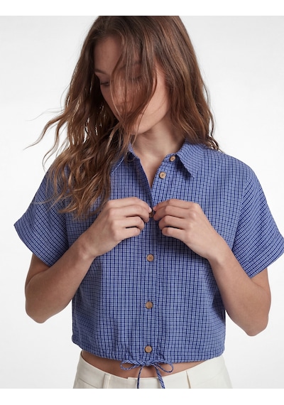Koton Pamuklu Düğmeli Beli Bağlama Detaylı Kısa Kollu Oversize Kareli Crop Gömlek Mavi Ekose 6sak60289pw Koton Pamuklu Düğmeli Beli Bağlama Detaylı Kısa Kollu Oversize Kareli Crop Gömlek Mavi Ekose 6sak60289pw