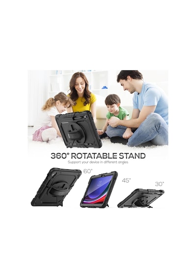 Samsung Galaxy Uyumlu S9 Fe 10.9'' Sm-x510 Kılıf Askılı Zırh Tank Stand