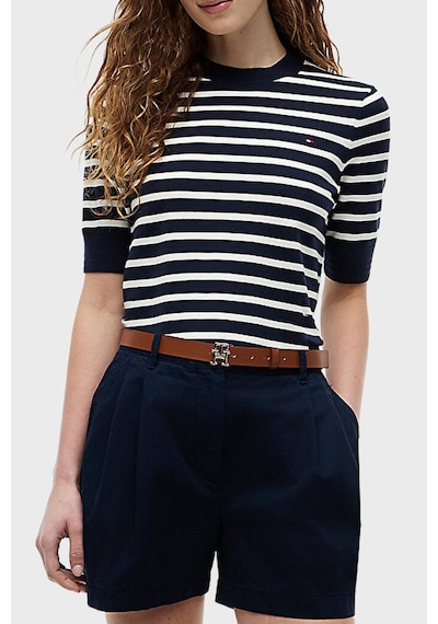 Tommy Hilfiger Pamuklu Kısa Kollu Kazak Kadın Kazak Ww0ww49705 0a5 Mavi-beyaz