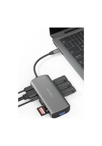 Aluhub Max 100w Type-c Pd Şarj Destekli 11in1 4k Hub Dönüştürücü - Koyu Gri