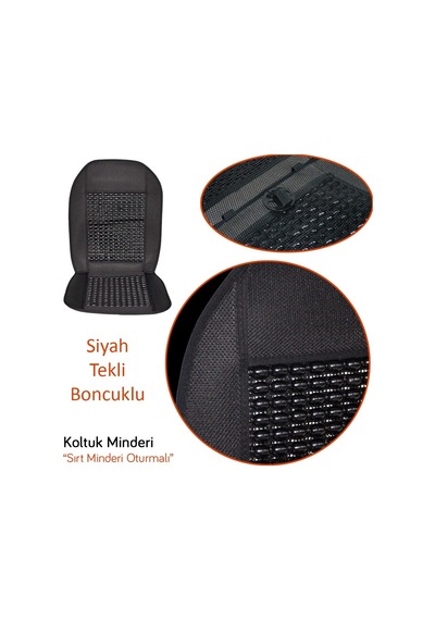 Guard Scarlet Sırt Minderi Oturmalı Ahşap Boncuklu Siyah 858.bl