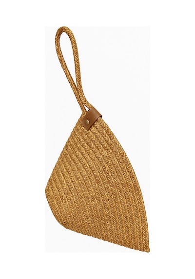 Adelina Bags Kadın Hasır El Askılı Portföy Clutch El Çantası Vizon