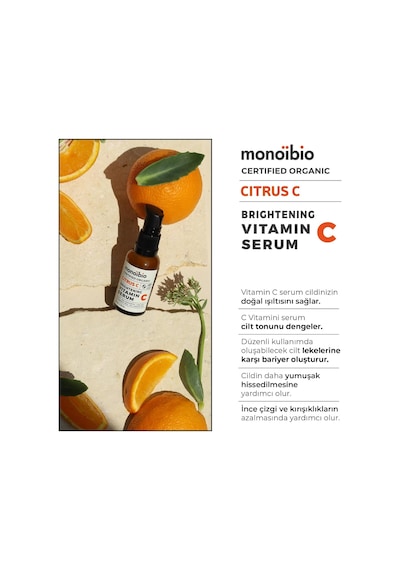 Cıtrus C Cosmos Organik Sertifikalı Vitamini C Serumu Yaşlanma Karşıtı Aydınlatıcı Gündüz Gece Kullanıma Uygun C Vitamini Yüz Serumu Süt Formunda Vegan Sertifikalı 30 Ml