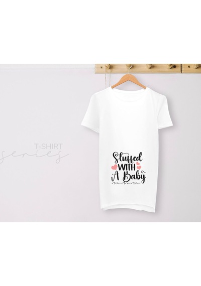 Bk Gift Espri Tasarımlı Beyaz Hamile Tişörtü, Hamileye Hediye, Yeni Anne Hediyesi, Arkadaşa Hediye-15 001