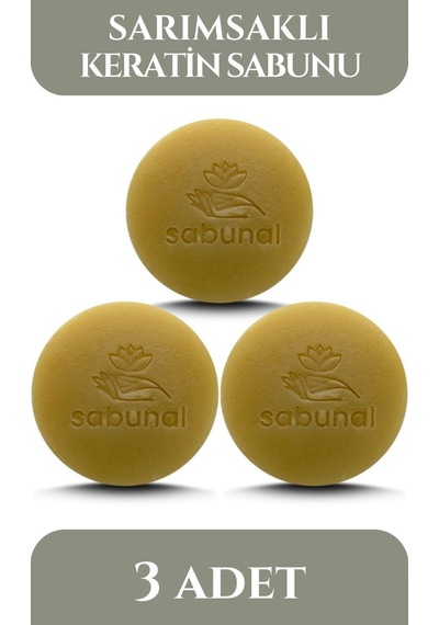 Sabunal Sarımsaklı Keratin Sabunu 3 Adet - Saç Besleyici Sabun