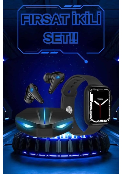 Yeni Nesil Akıllı Saat Ve Kablosuz Kulaklık Kampanyası İkili Set Bluetooth Bağlantılı - 4999