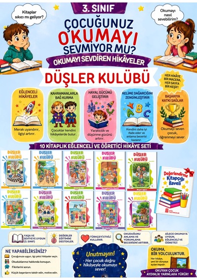 3.sınıflar İçin Öğretmen Tavsiyeli En Güzel Okuma Kitabı 10'lu 5renk