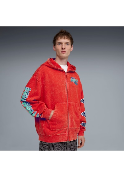 Puma Melo World Erkek Kapüşonlu Ceket 634603 01 Kırmızı
