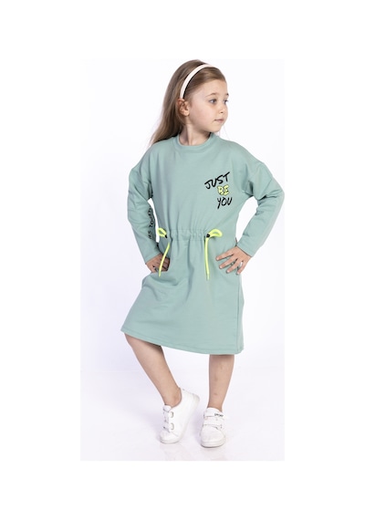 Toontoy Kız Çocuk Nakışlı Elbise Siyah
