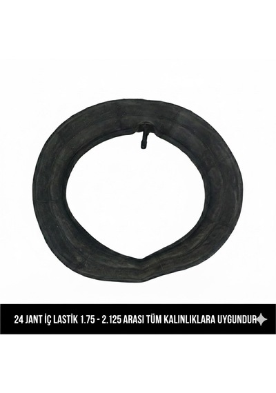 Güçlü Bisikletmotosiklet 24 Jant İç Lastik - 24x1.75 / 2.125 Uyumlu - Oto Valf Kalın Sibop Bisiklet İç Lastiği