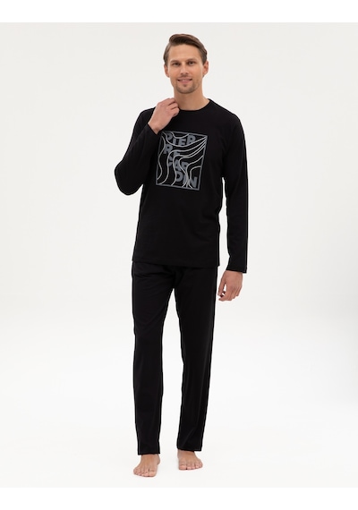 Pierre Cardin Erkek Siyah Pijama Takım 50322653-001 Siyah