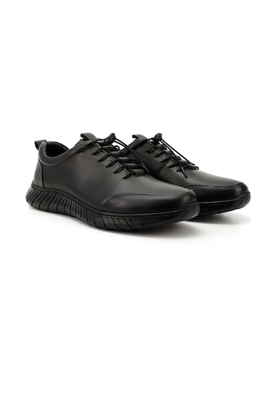 Gönderi(R) Gönderi R Erkek Siyah Bağcıklı Kauçuk Taban Hakiki Deri Sneaker Ddma73542605 Siyah