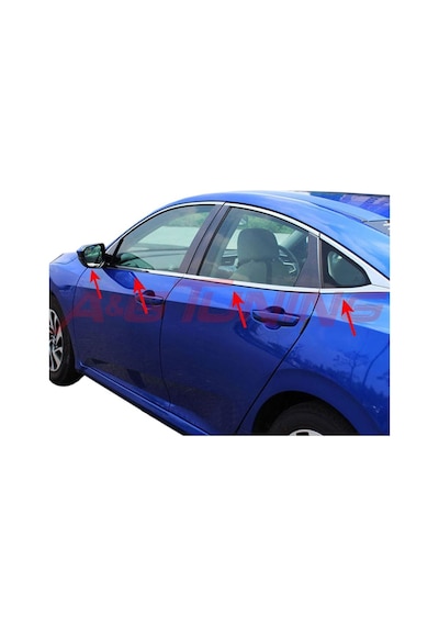 Honda Civic Cam Çıtası Fc5 Sedan 2015 - 2021 Arası Paslanmaz Çelik 2024