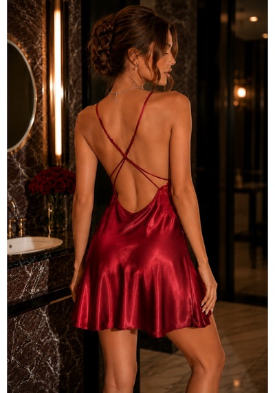 İnmera Bordo Dantel Detaylı Sırt Dekolteli Çapraz Askılı Saten Kadın Gecelik Bordo - 900251048 Bordo İnmera Bordo Dantel Detaylı Sırt Dekolteli Çapraz Askılı Saten Kadın Gecelik Bordo - 900251048 Bordo