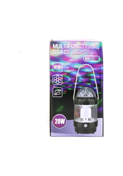 3ın1 Dönebilen Disko Renkli - Fanus Fener Pilli - Powerbank 20w Hw-978b 5570 Çok Renkli