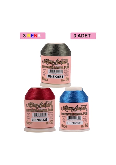 3 Adet Altınbaşak Oya Ve Dantel İpi 20 Gr - Royaleks - No: 328 - 811 - 581