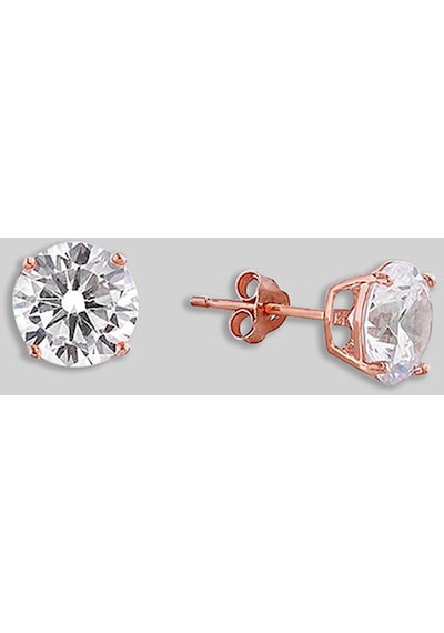 So Chic Tektaş 6 Mm 18 Ayar Rose Altın Kaplama Gümüş Küpe