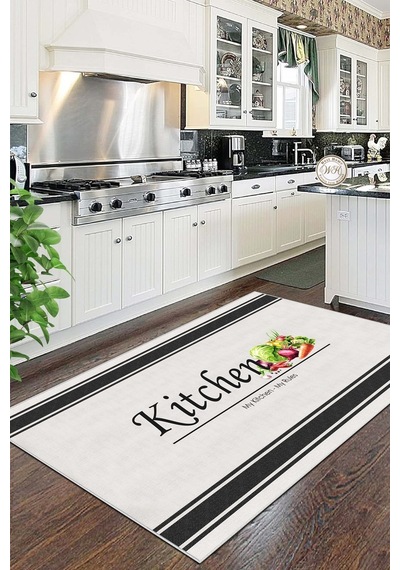 West Home Makinede Yıkanabilir Kaymaz Taban Leke Tutmaz Beyaz Mutfak Halısı Mutfak Yolluk Ve Balkon Halısı Wh 597 Whitem