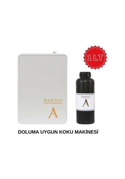 Akscent Smart Doluma Uygun Koku Makinesi + Angelcw Koku Esansı 1 L