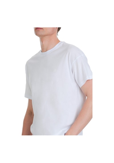 Hatemoğlu Beyaz Regular Fit 100% Pamuk Bisiklet Yaka Oversize Tişört 1995327 Beyaz